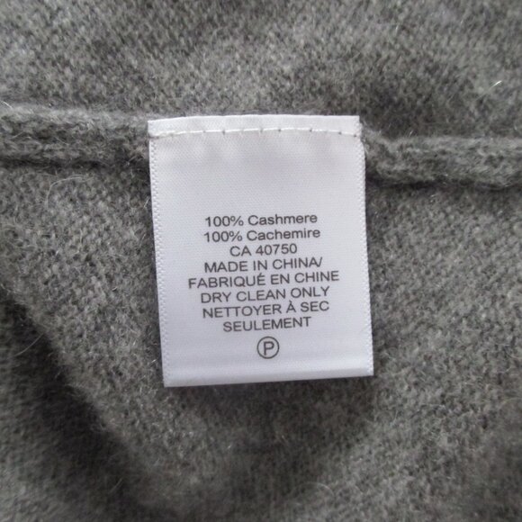 Grey Cashmere Pullover Sweater Tunic Length 3/4 Sleeves - Picture 6 of 7